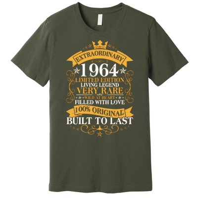 Extraordinary 1964 Limited Edition Built To Last 60th Birthday Premium T-Shirt