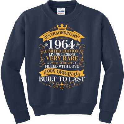 Extraordinary 1964 Limited Edition Built To Last 60th Birthday Kids Sweatshirt