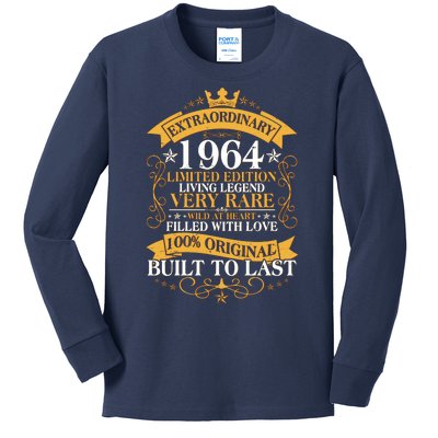 Extraordinary 1964 Limited Edition Built To Last 60th Birthday Kids Long Sleeve Shirt