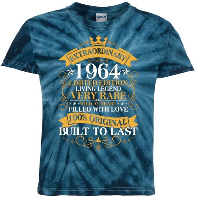 Extraordinary 1964 Limited Edition Built To Last 60th Birthday Kids Tie-Dye T-Shirt