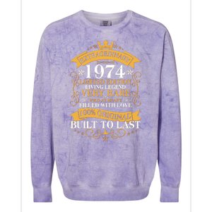 Extraordinary 1974 Limited Edition Built To Last 50th Birthday Colorblast Crewneck Sweatshirt