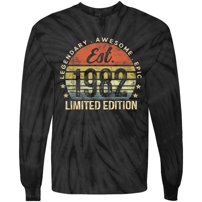 Est 1982 Limited Edition 41st Birthday Gifts 41 Year Old Tie-Dye Long Sleeve Shirt