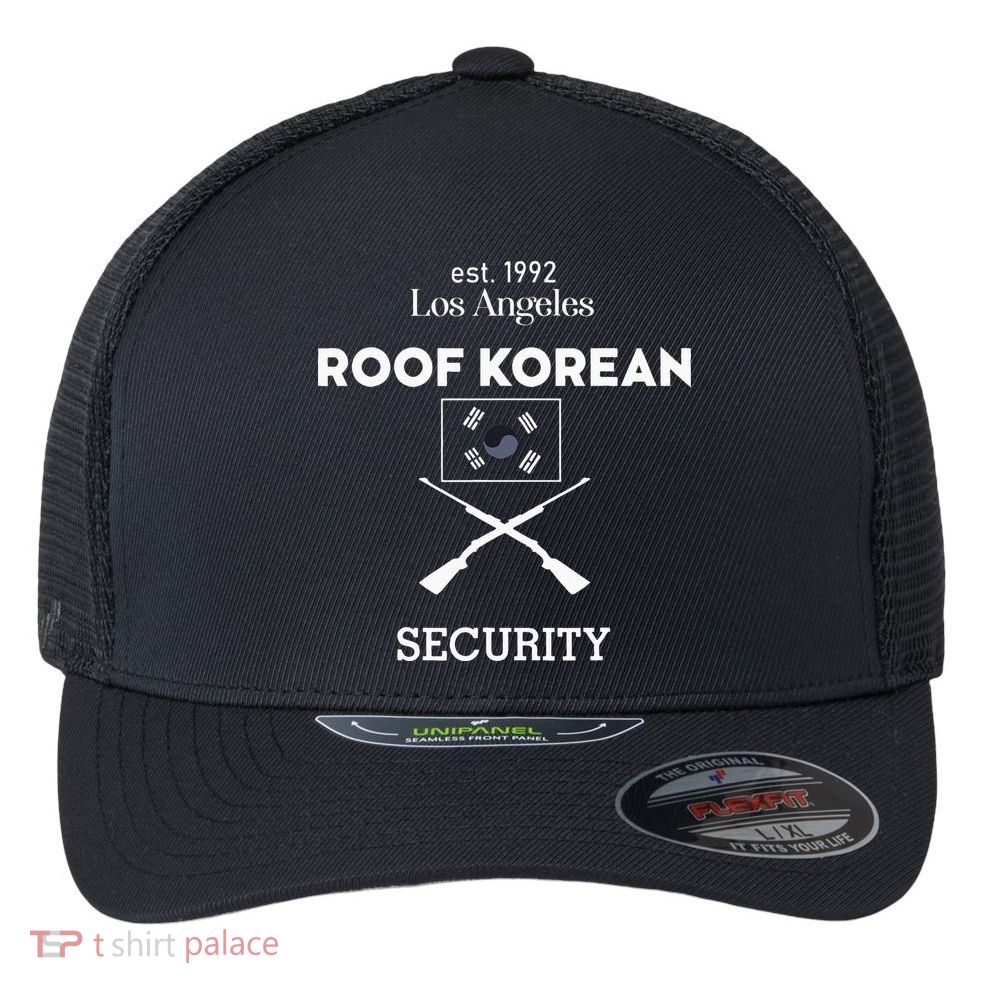 Est 1992 Los Angeles Roof Korean Security Flexfit Unipanel Trucker Cap