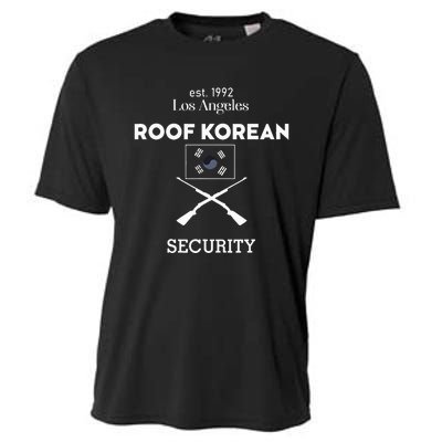 Est 1992 Los Angeles Roof Korean Security Cooling Performance Crew T-Shirt