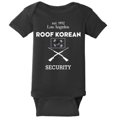 Est 1992 Los Angeles Roof Korean Security Baby Bodysuit