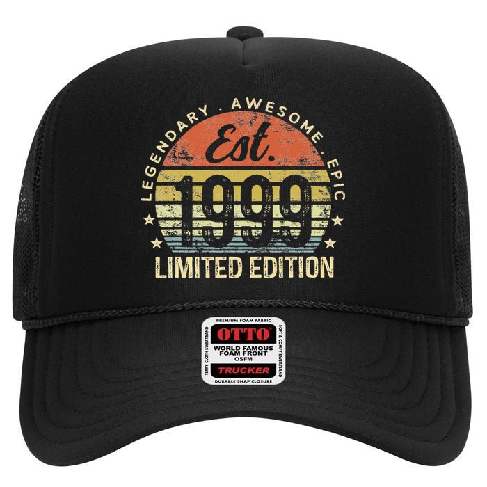 Est 1999 Limited Edition 24th Birthday Vintage 24 Year Old High Crown Mesh Back Trucker Hat