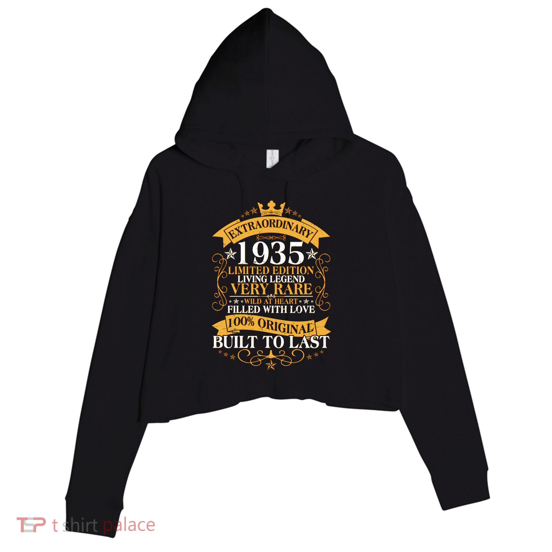 Extraordinary 1935 Limited Edition Built To Last 90th Birthday Crop Fleece Hoodie