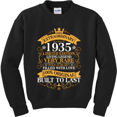 Extraordinary 1935 Limited Edition Built To Last 90th Birthday Kids Sweatshirt