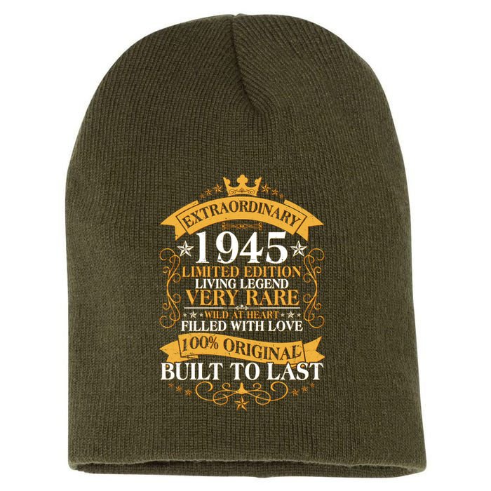 Extraordinary 1945 Limited Edition Built To Last 80th Birthday Short Acrylic Beanie