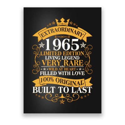 Extraordinary 1965 Limited Edition Built To Last 60th Birthday Poster