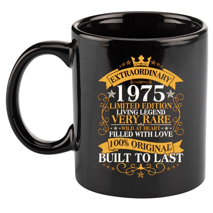 Extraordinary 1975 Limited Edition Built To Last 50th Birthday 11oz C Handle Ceramic Mug