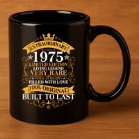 Extraordinary 1975 Limited Edition Built To Last 50th Birthday 11oz C Handle Ceramic Mug