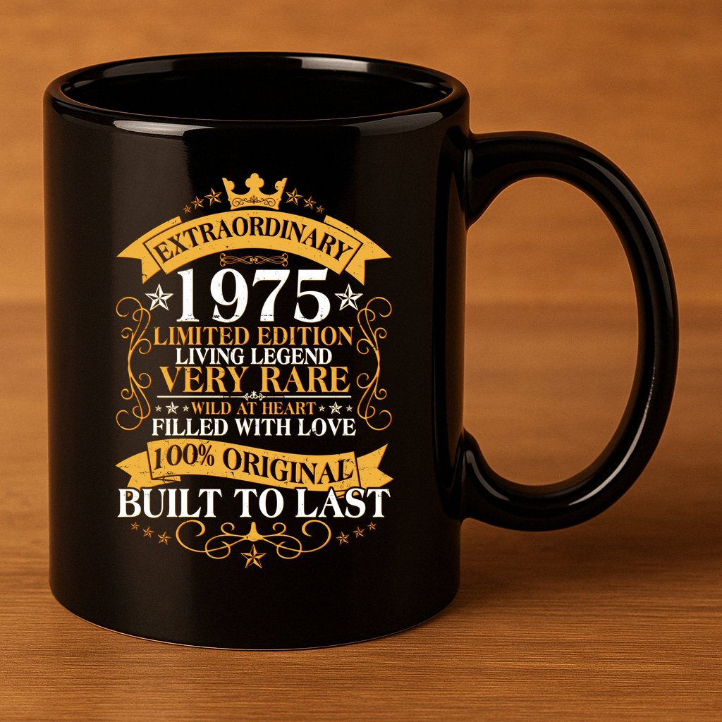 Extraordinary 1975 Limited Edition Built To Last 50th Birthday 11oz C Handle Ceramic Mug