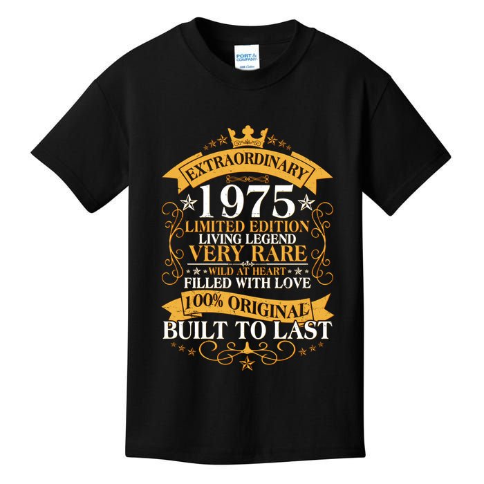 Extraordinary 1975 Limited Edition Built To Last 50th Birthday Kids T-Shirt