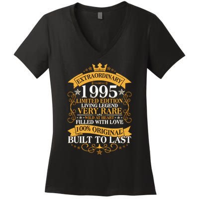 Extraordinary 1995 Limited Edition Built To Last 30th Birthday Women's V-Neck T-Shirt