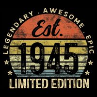 Est 1945 Limited Edition 80th Birthday Vintage 80 Year Old Backpack