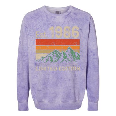 Est 1986 Legendary Awesome Epic Limited Edition 38 Year Old Colorblast Crewneck Sweatshirt