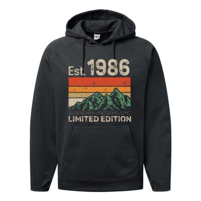 Est 1986 Legendary Awesome Epic Limited Edition 38 Year Old Performance Fleece Hoodie