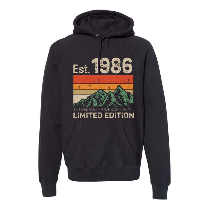 Est 1986 Legendary Awesome Epic Limited Edition 38 Year Old Premium Hoodie