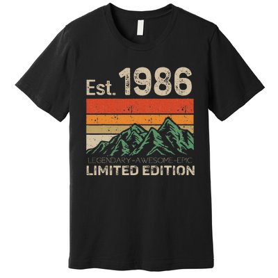 Est 1986 Legendary Awesome Epic Limited Edition 38 Year Old Premium T-Shirt