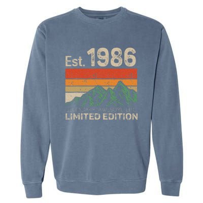 Est 1986 Legendary Awesome Epic Limited Edition 38 Year Old Garment-Dyed Sweatshirt