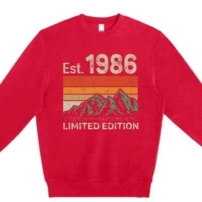 Est 1986 Legendary Awesome Epic Limited Edition 38 Year Old Premium Crewneck Sweatshirt