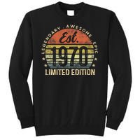 Est 1970 Limited Edition 54th Birthday Vintage 54 Year Old Born In 1970 Establ Tall Sweatshirt