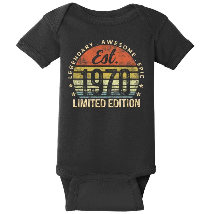 Est 1970 Limited Edition 54th Birthday Vintage 54 Year Old Born In 1970 Establ Baby Bodysuit