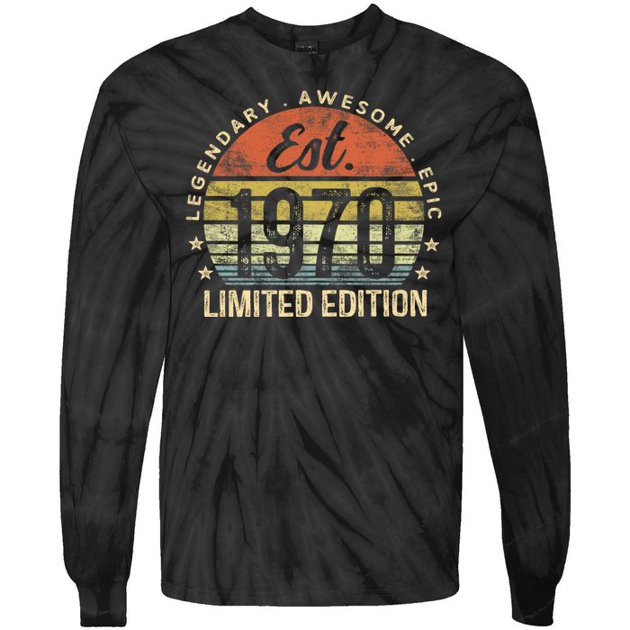 Est 1970 Limited Edition 54th Birthday Vintage 54 Year Old Born In 1970 Establ Tie-Dye Long Sleeve Shirt