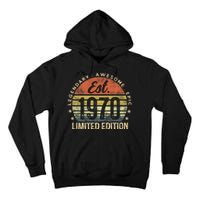 Est 1970 Limited Edition 54th Birthday Vintage 54 Year Old Born In 1970 Establ Tall Hoodie