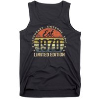 Est 1970 Limited Edition 54th Birthday Vintage 54 Year Old Born In 1970 Establ Tank Top