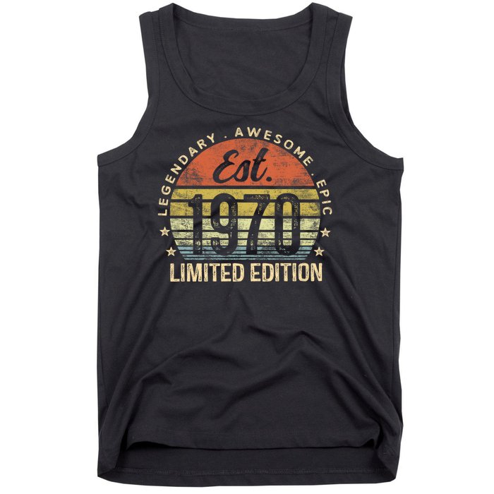 Est 1970 Limited Edition 54th Birthday Vintage 54 Year Old Born In 1970 Establ Tank Top