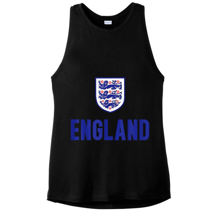 England 1982 Soccer Team Jersey British Three Heraldic Lions Ladies PosiCharge Tri-Blend Wicking Tank