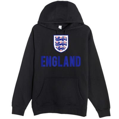 England 1982 Soccer Team Jersey British Three Heraldic Lions Premium Pullover Hoodie