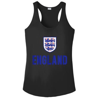 England 1982 Soccer Team Jersey British Three Heraldic Lions Ladies PosiCharge Competitor Racerback Tank