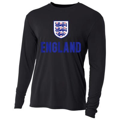 England 1982 Soccer Team Jersey British Three Heraldic Lions Cooling Performance Long Sleeve Crew