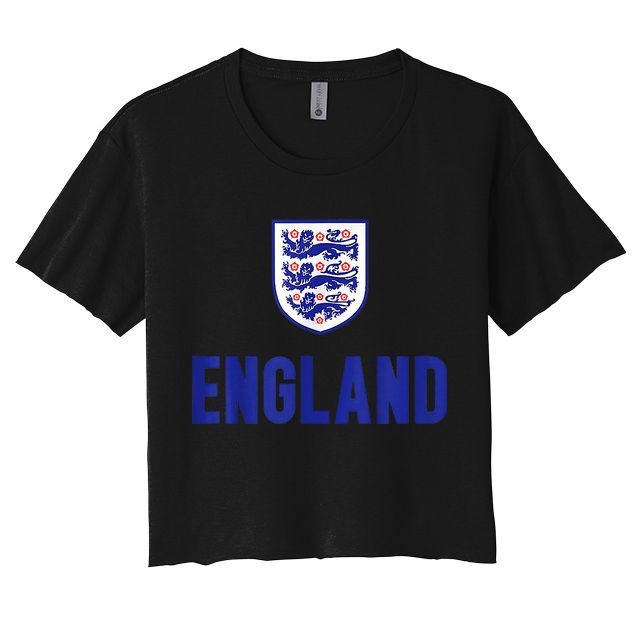 England 1982 Soccer Team Jersey British Three Heraldic Lions Crop Top