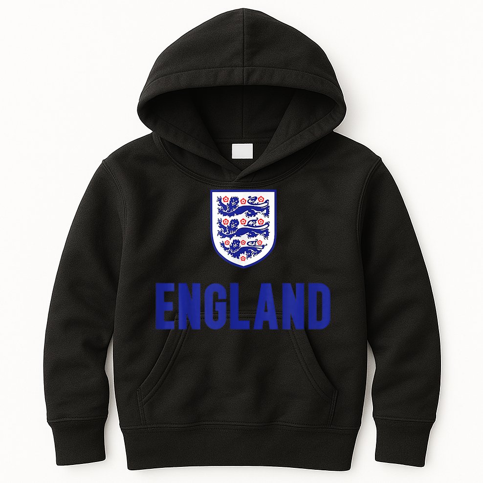 England 1982 Soccer Team Jersey British Three Heraldic Lions Kids Hoodie