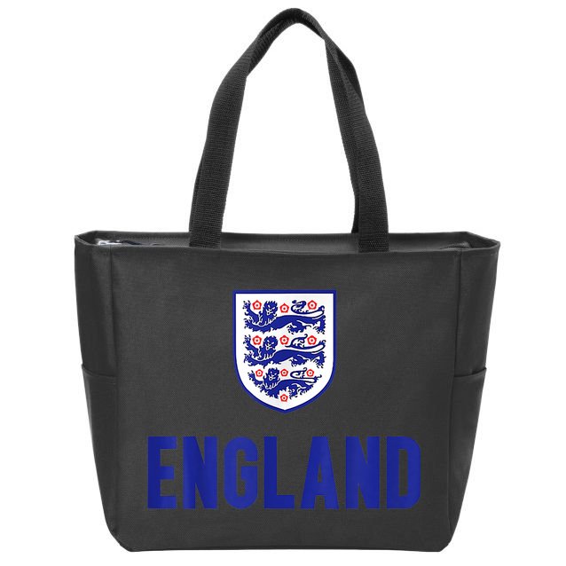 England 1982 Soccer Team Jersey British Three Heraldic Lions Zip Tote Bag
