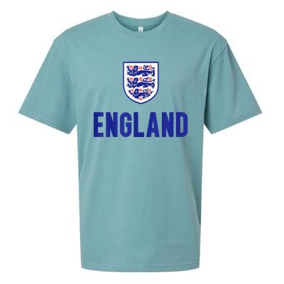 England 1982 Soccer Team Jersey British Three Heraldic Lions Sueded Cloud Jersey T-Shirt