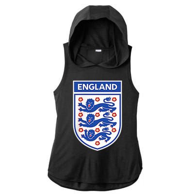 England 1982 Soccer Team Jersey British Three Heraldic Lions Ladies PosiCharge Tri-Blend Wicking Draft Hoodie Tank