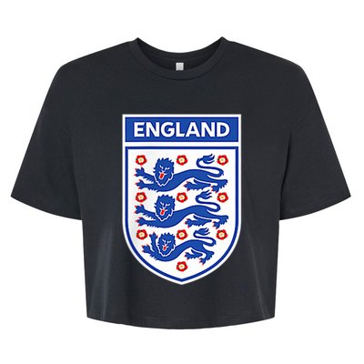 England 1982 Soccer Team Jersey British Three Heraldic Lions Bella+Canvas Jersey Crop Tee