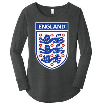 England 1982 Soccer Team Jersey British Three Heraldic Lions Women's Perfect Tri Tunic Long Sleeve Shirt