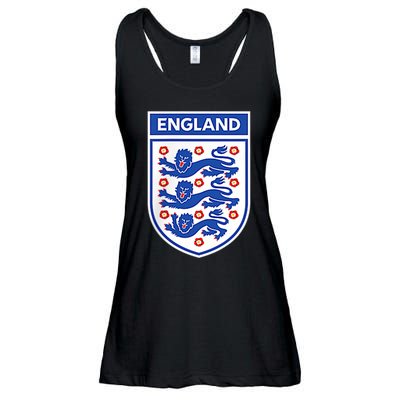 England 1982 Soccer Team Jersey British Three Heraldic Lions Ladies Essential Flowy Tank