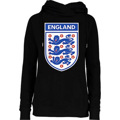 England 1982 Soccer Team Jersey British Three Heraldic Lions Womens Funnel Neck Pullover Hood