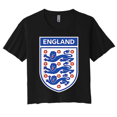 England 1982 Soccer Team Jersey British Three Heraldic Lions Women's Crop Top Tee