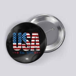 Est 1776 USA Patriotic American Flag Button