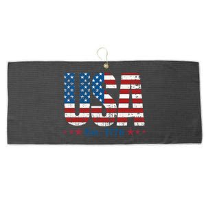 Est 1776 USA Patriotic American Flag Large Microfiber Waffle Golf Towel