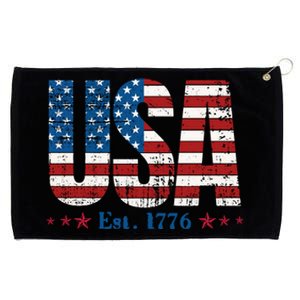 Est 1776 USA Patriotic American Flag Grommeted Golf Towel