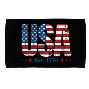 Est 1776 USA Patriotic American Flag Microfiber Hand Towel